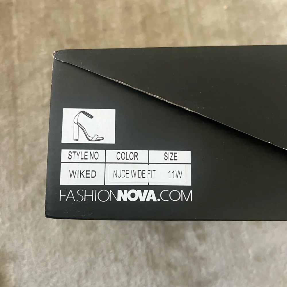 Fashion Nova Tan Stiletto Heels with Ankle Strap